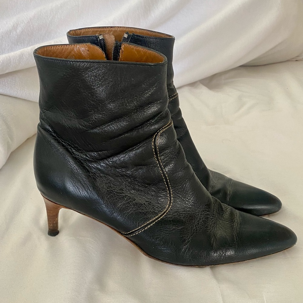 J. Crew kitten heel leather boots size 9.5
